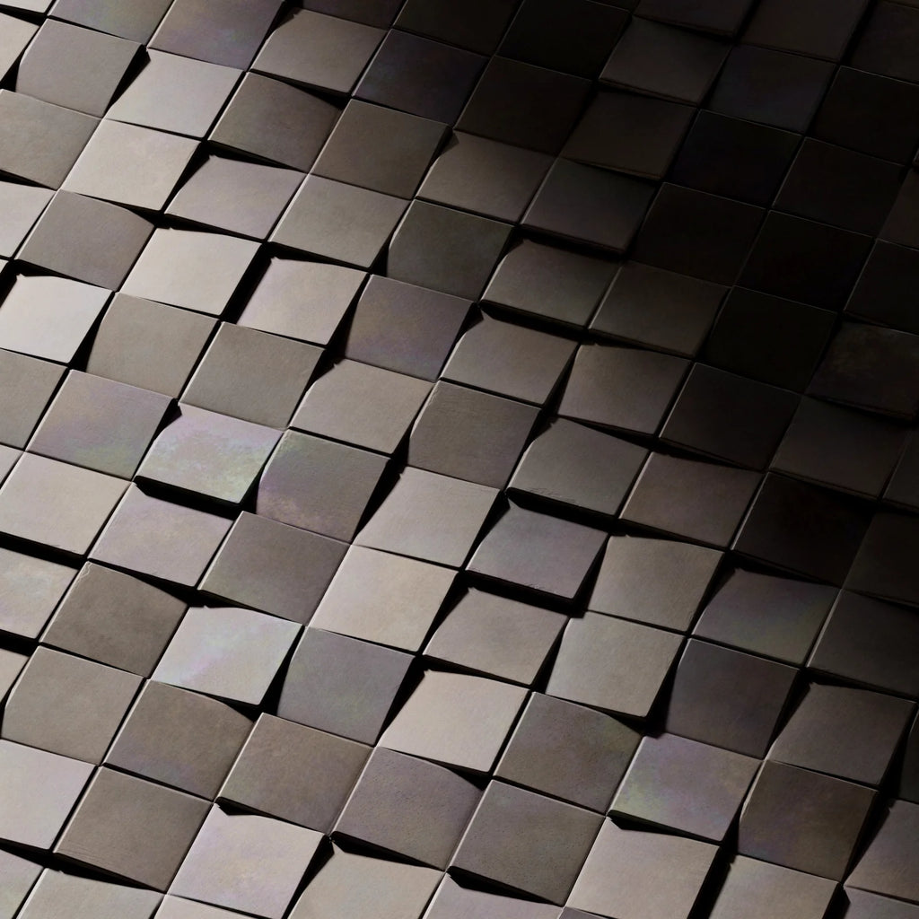 Oxidised Stainless Steel Square 3D Metal Panel PBR Texture - Example Scene Visualization | Superellipse