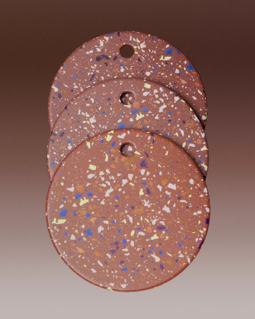 Colourful Red Terrazzo Plastic PBR Texture - Example Scene Visualization | Superellipse