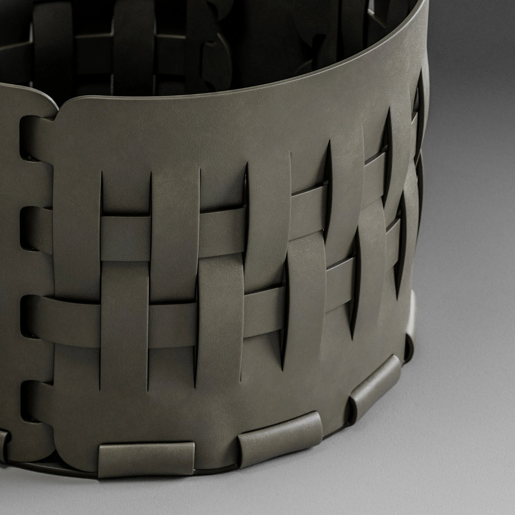 Bespoke Deep Olive Natural Leather PBR Texture - Example Scene Visualization | Superellipse