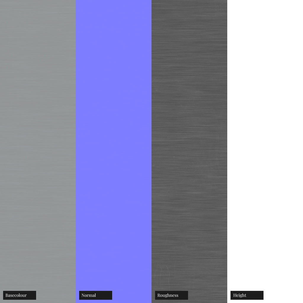 Buffed Linear Brushed Chrome Metal PBR Texture - Example Scene Visualization | Superellipse