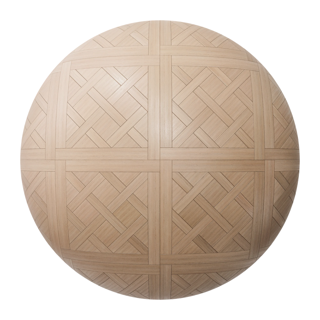 Natural Oak Versailles Parquet Wood Floor PBR Texture - Sphere Swatch Preview | Superellipse