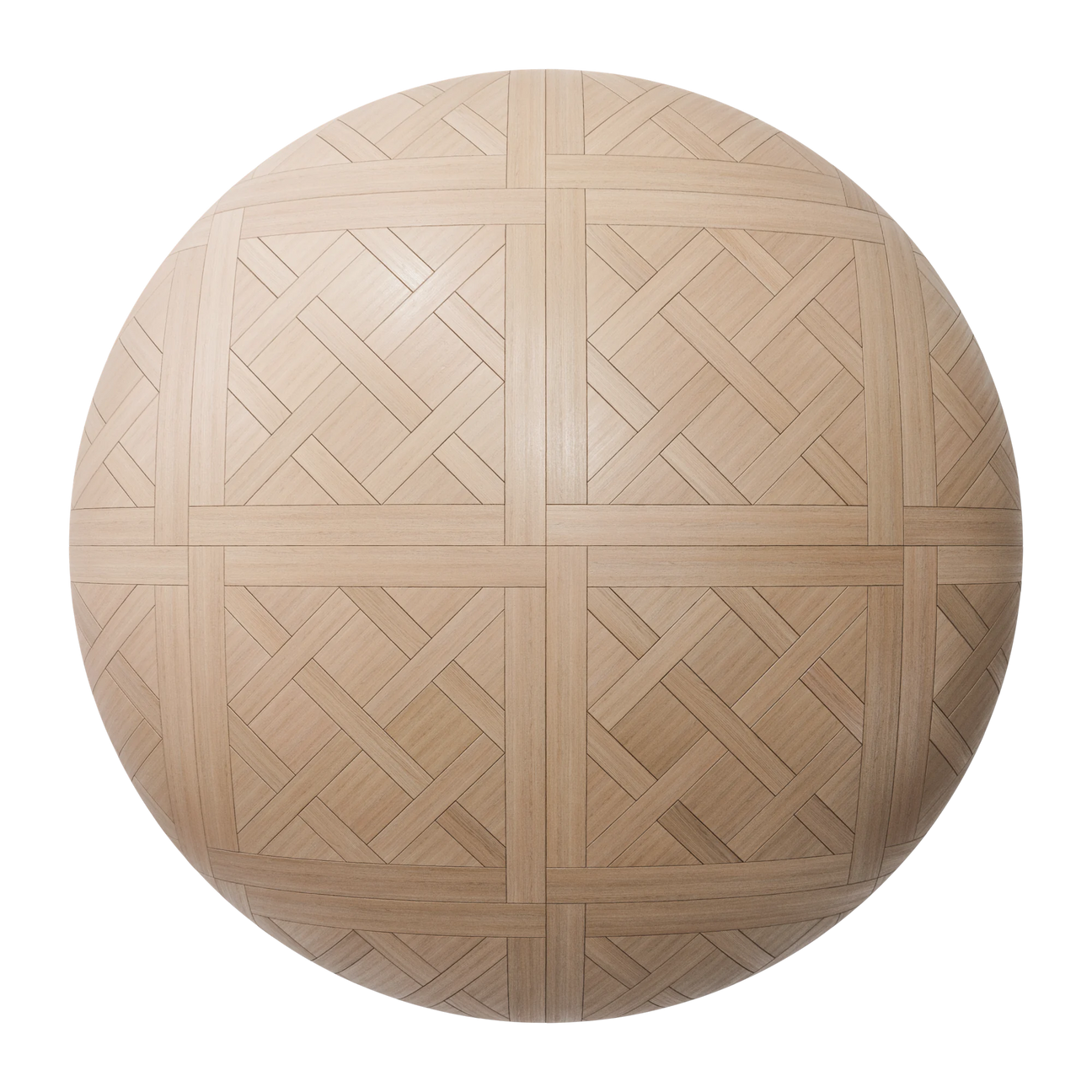 Natural Oak Versailles Parquet Wood Floor PBR Texture - Sphere Swatch Preview | Superellipse