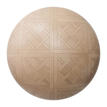 Natural Oak Versailles Parquet Wood Floor PBR Texture - Sphere Swatch Preview | Superellipse