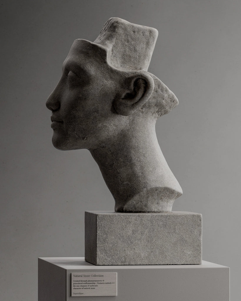 Ash Grey Sandblasted Limestone PBR Texture - Example Scene Visualization | Superellipse