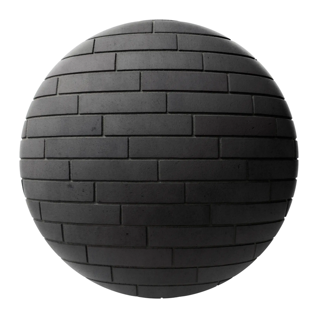 Concrete Dark Architectural Brick Offset PBR Texture - Sphere Swatch Preview | Superellipse