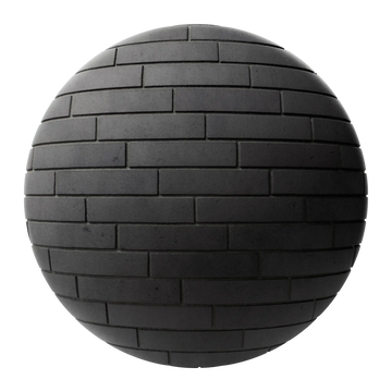 Concrete Dark Architectural Brick Offset PBR Texture - Sphere Swatch Preview | Superellipse