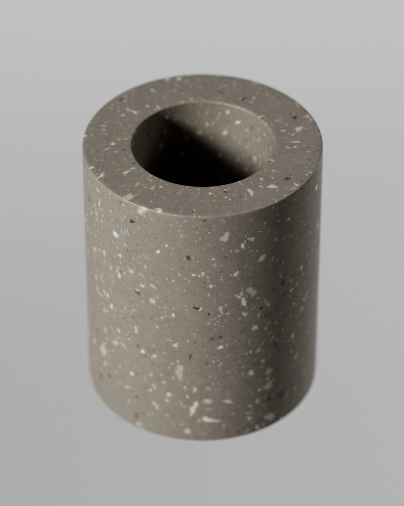 Mid Grey Ceramic Terrazzo Light Aggregates PBR Texture - Example Scene Visualization | Superellipse
