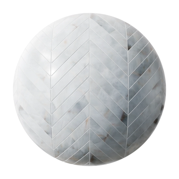 White Onyx Polished Chevron Tiles PBR Texture - Sphere Swatch Preview | Superellipse
