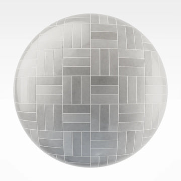Zellige French Grey Basketweave Tile PBR Texture - Sphere Swatch Preview | Superellipse