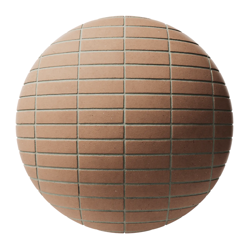 Riverdale Smooth Red Stack Bond Brick PBR Texture - Sphere Swatch Preview | Superellipse