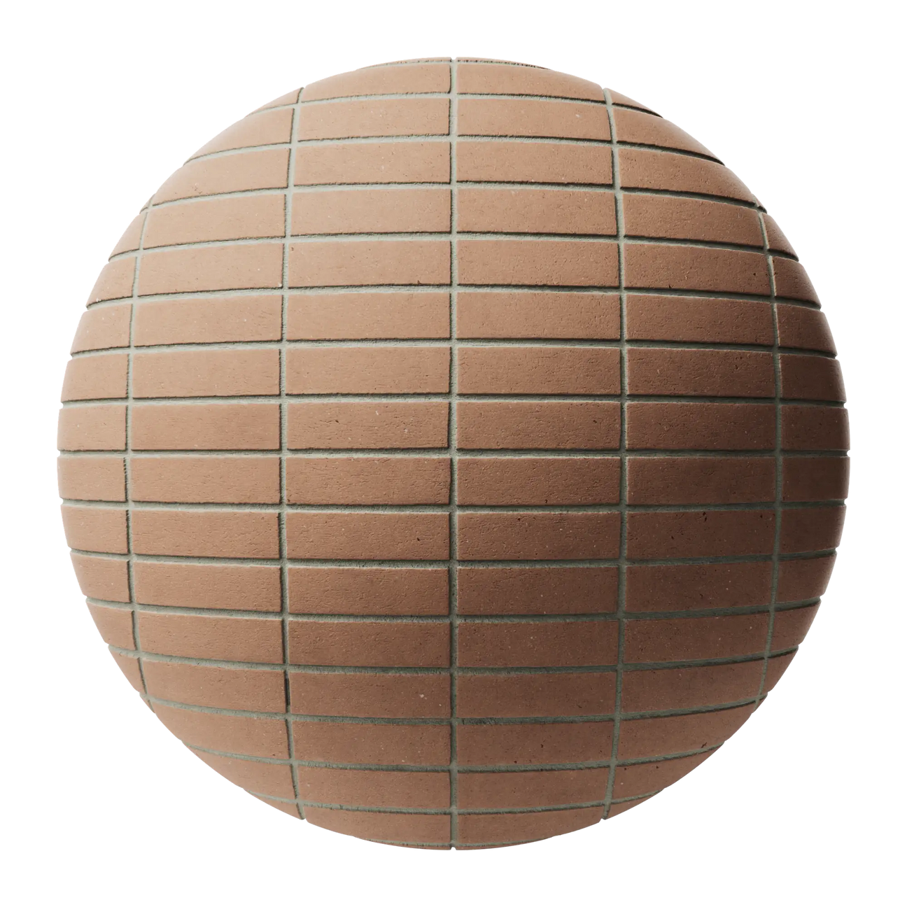 Riverdale Smooth Red Stack Bond Brick PBR Texture - Sphere Swatch Preview | Superellipse