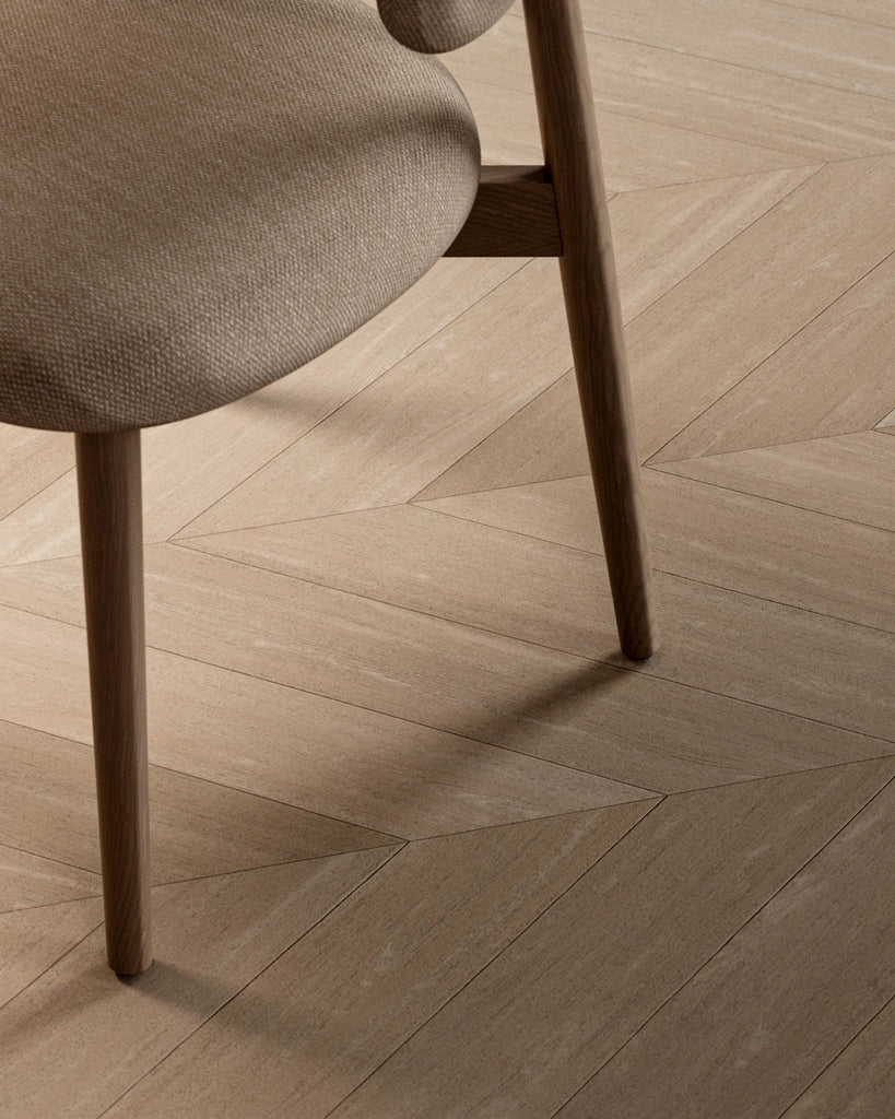 Beech Chevron Wood Floor PBR Texture - Example Scene Visualization | Superellipse