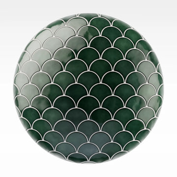 Avocado Glossy Scallop Ceramic Tile PBR Texture - Sphere Swatch Preview | Superellipse