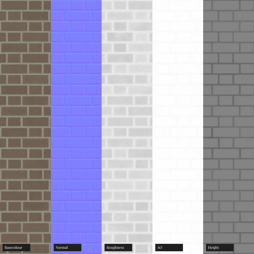 Sable Clay Smooth Flemish Bond Brick PBR Texture - Example Scene Visualization | Superellipse