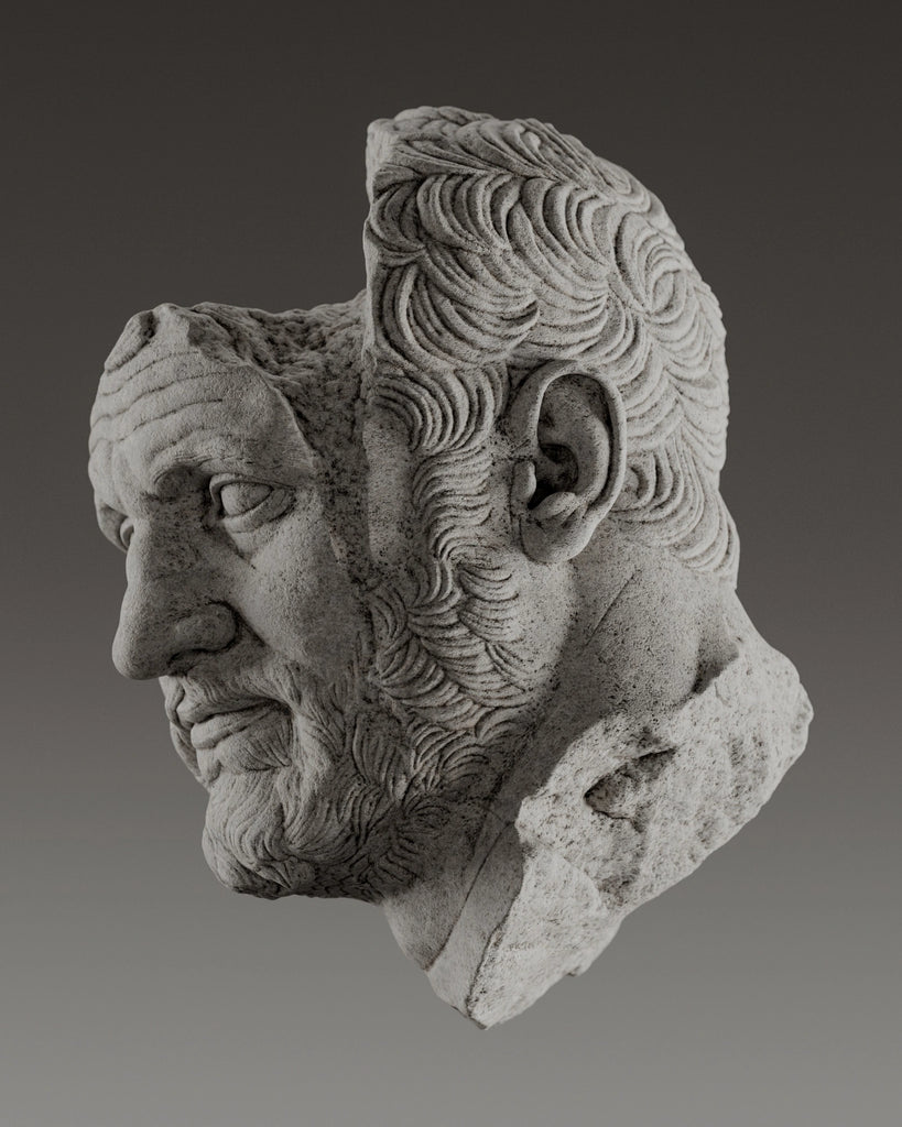 Ash Grey Flamed Limestone PBR Texture - Example Scene Visualization | Superellipse