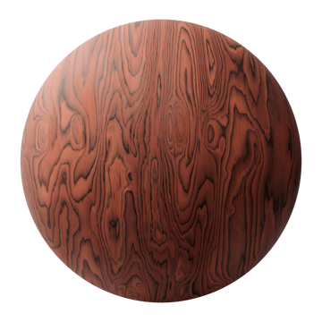 Sottsass Red Dyed Wood Veneer PBR Texture - Sphere Swatch Preview | Superellipse