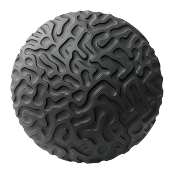 Reaction Diffusion Organic Embossed Plastic PBR Texture - Sphere Swatch Preview | Superellipse