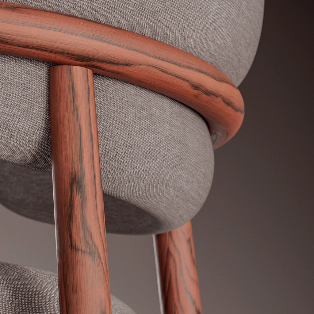Sottsass Red Dyed Wood Veneer PBR Texture - Example Scene Visualization | Superellipse