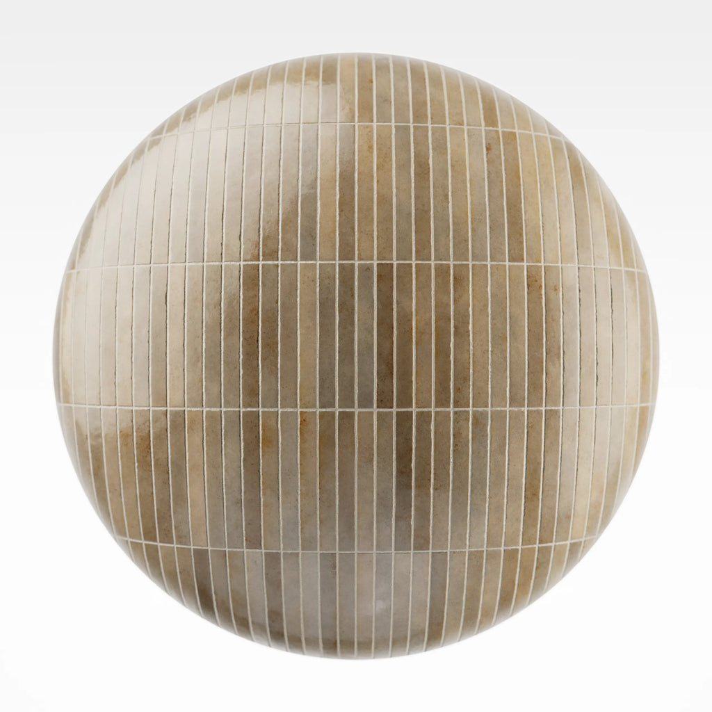 Zellige Sandstone Finger Tile PBR Texture - Sphere Swatch Preview | Superellipse