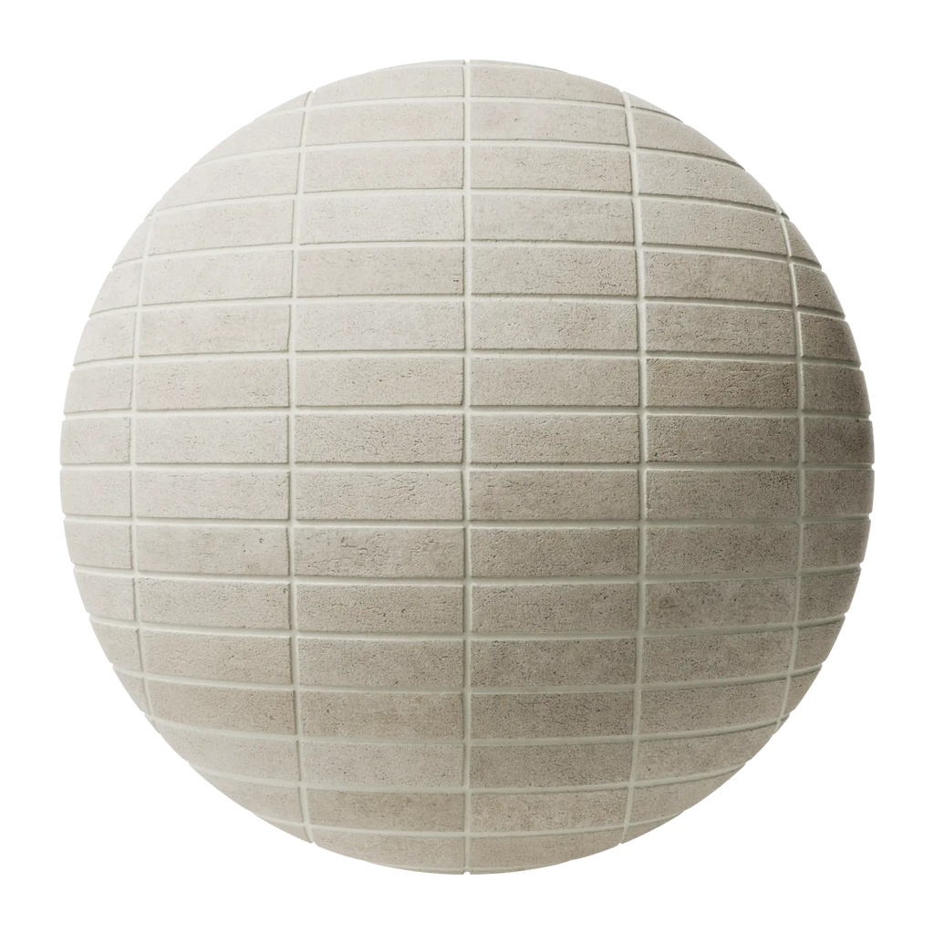 Palebrook Smooth Stack Bond Architectural Brick PBR Texture - Sphere Swatch Preview | Superellipse