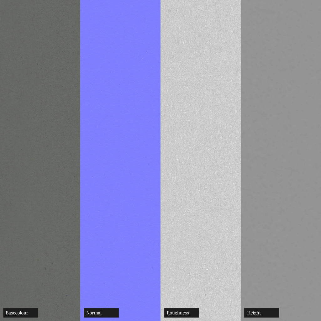 Kraft Slate Grey Fiberboard Card PBR Texture - Example Scene Visualization | Superellipse