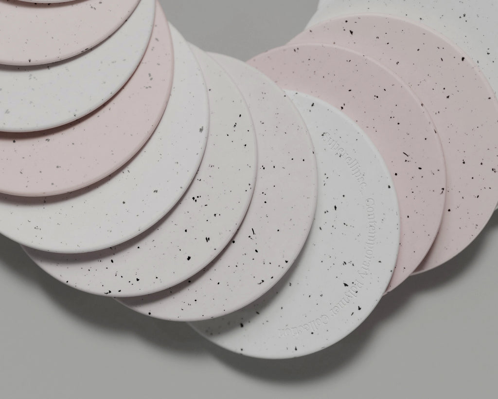 Black and White Recycled Terrazzo Plastic Small PBR Texture - Example Scene Visualization | Superellipse