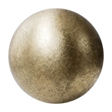 Worn Aged Brass Metal PBR Texture - Sphere Swatch Preview | Superellipse