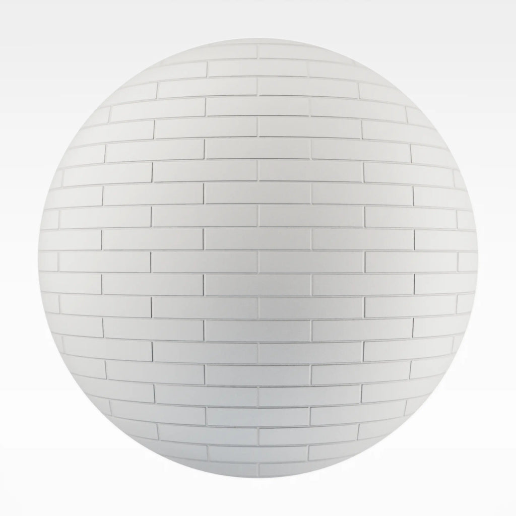 Brickbond Matte Cotton White Tile PBR Texture - Sphere Swatch Preview | Superellipse