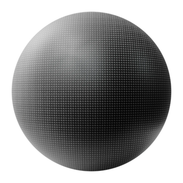 Carbon Fiber Matte Plain Weave PBR Texture - Sphere Swatch Preview | Superellipse