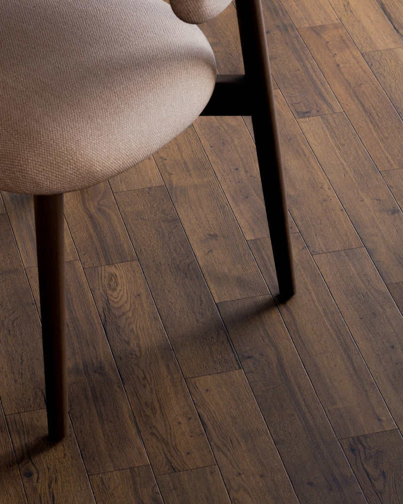 English Chestnut Oak Staggered Wood Floor PBR Texture - Example Scene Visualization | Superellipse