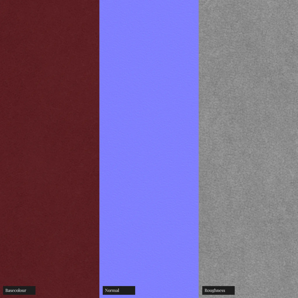 Aniline Top Grain Savannah Merlot Red PBR Texture - Example Scene Visualization | Superellipse