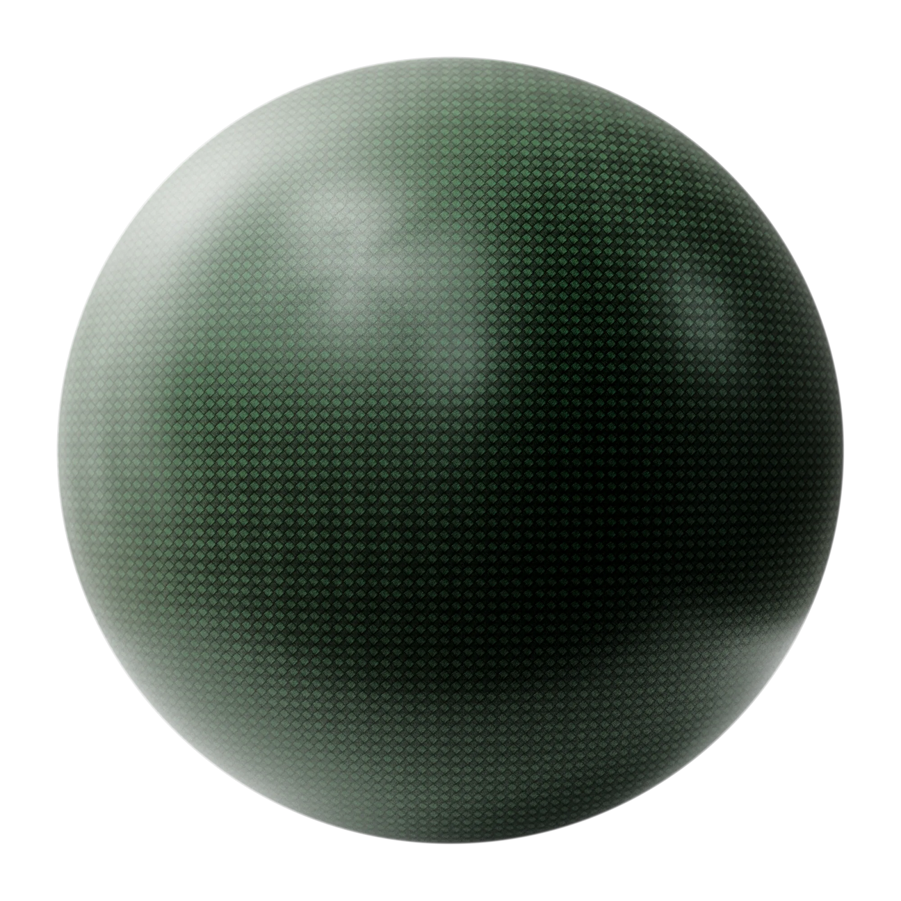 Carbon Fiber Matte Plain Weave Emerald Green PBR Texture - Sphere Swatch Preview | Superellipse