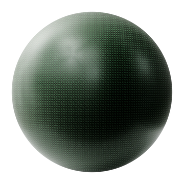 Carbon Fiber Matte Plain Weave Emerald Green PBR Texture - Sphere Swatch Preview | Superellipse