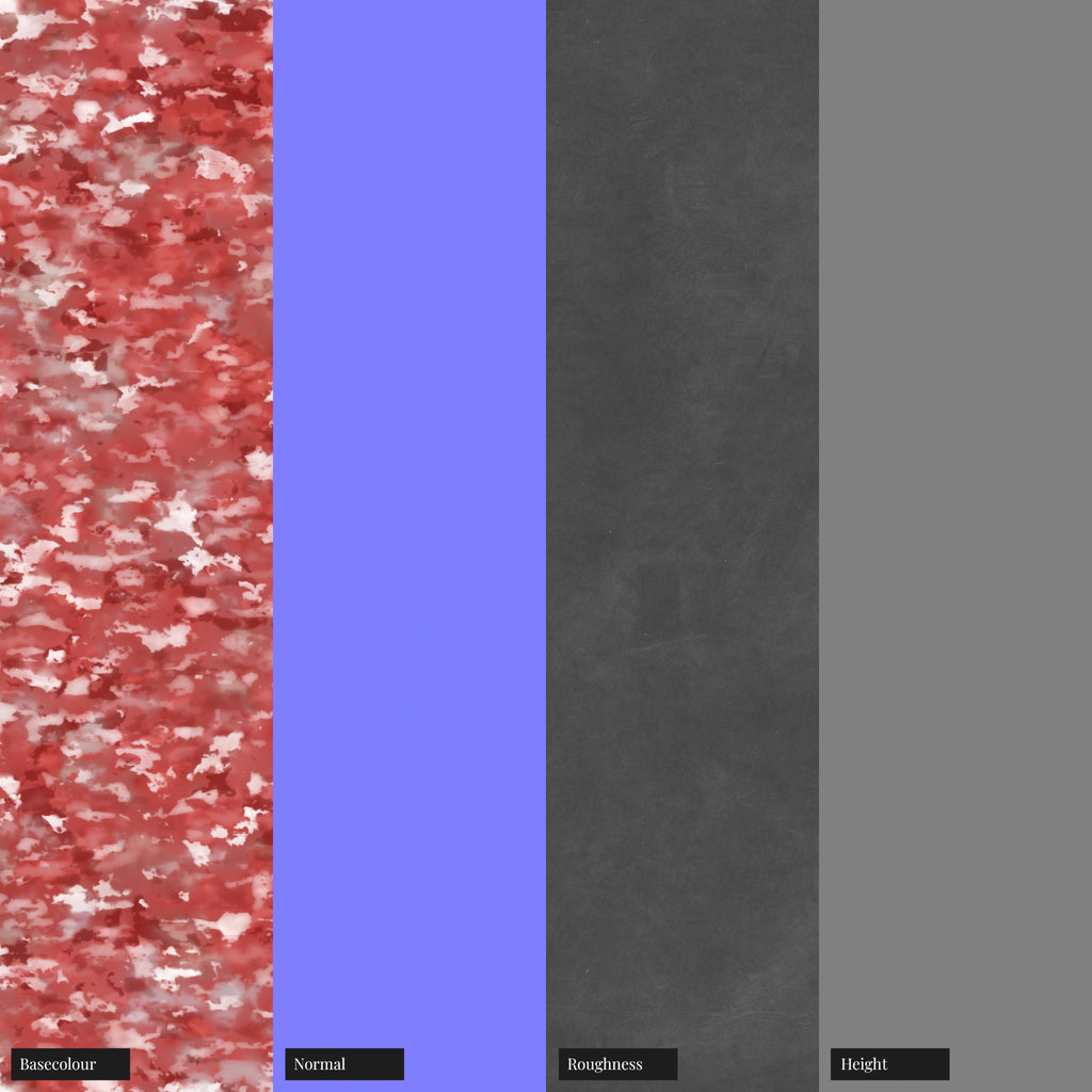 Designer Recycled LDPE Plastic Red PBR Texture - Example Scene Visualization | Superellipse