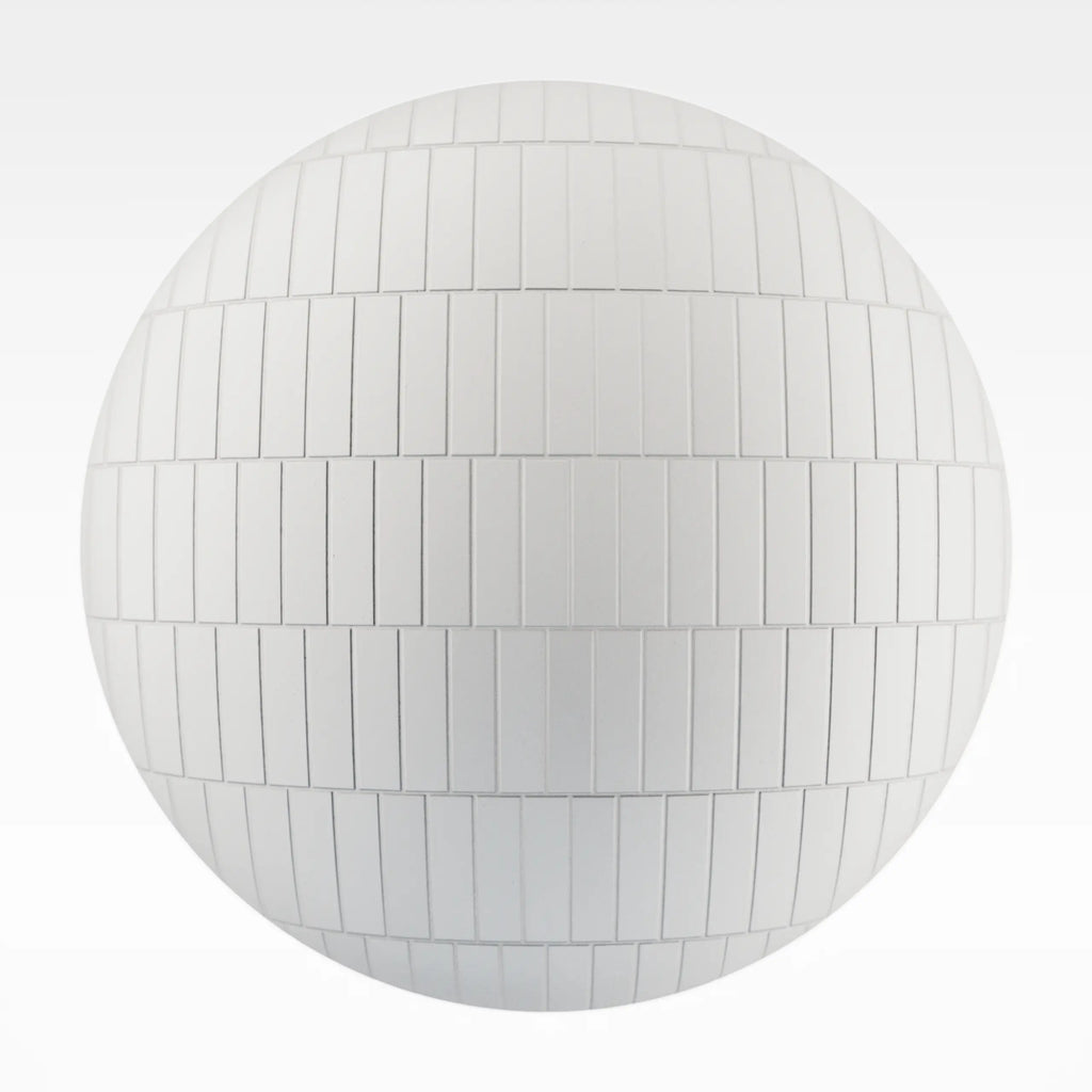 Offset Matte Cotton White Tile PBR Texture - Sphere Swatch Preview | Superellipse