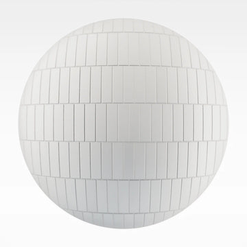 Offset Matte Cotton White Tile PBR Texture - Sphere Swatch Preview | Superellipse