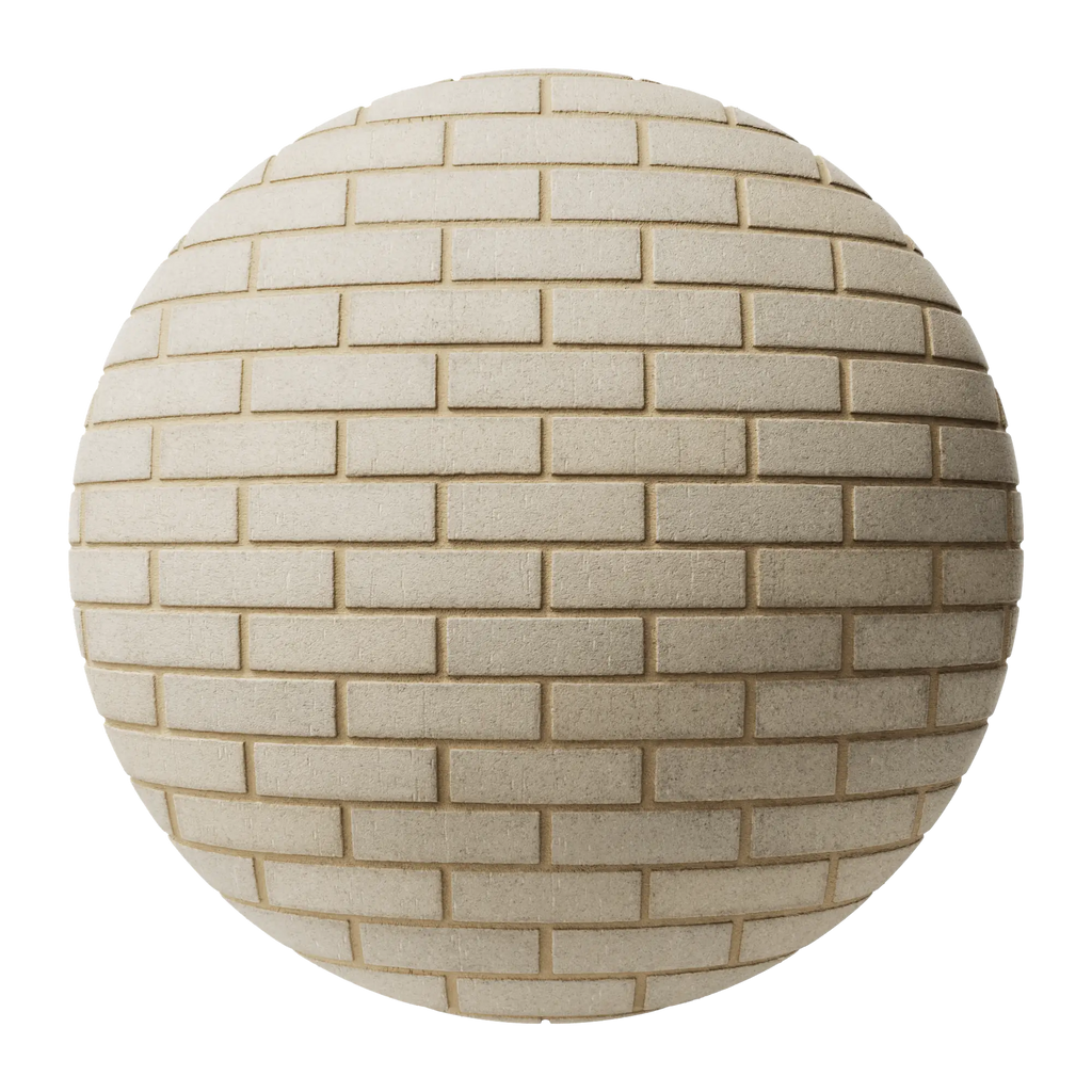 Windermere Grey Dragfaced Brick Running Bond PBR Texture - Sphere Swatch Preview | Superellipse
