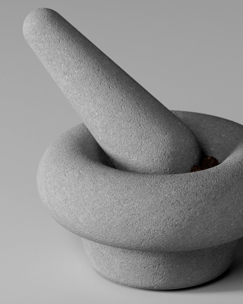 Vesicular Basalt Fine Stone Light Grey PBR Texture - Example Scene Visualization | Superellipse