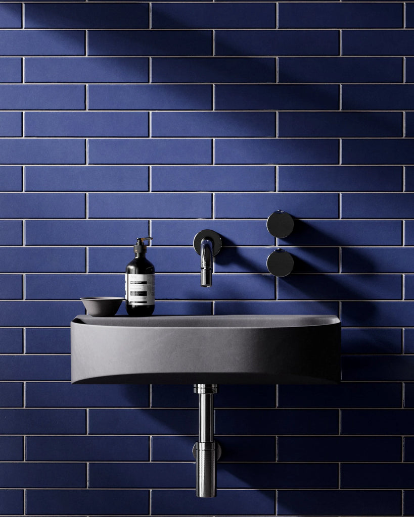 Brickbond Matte Royal Blue Tile PBR Texture - Example Scene Visualization | Superellipse