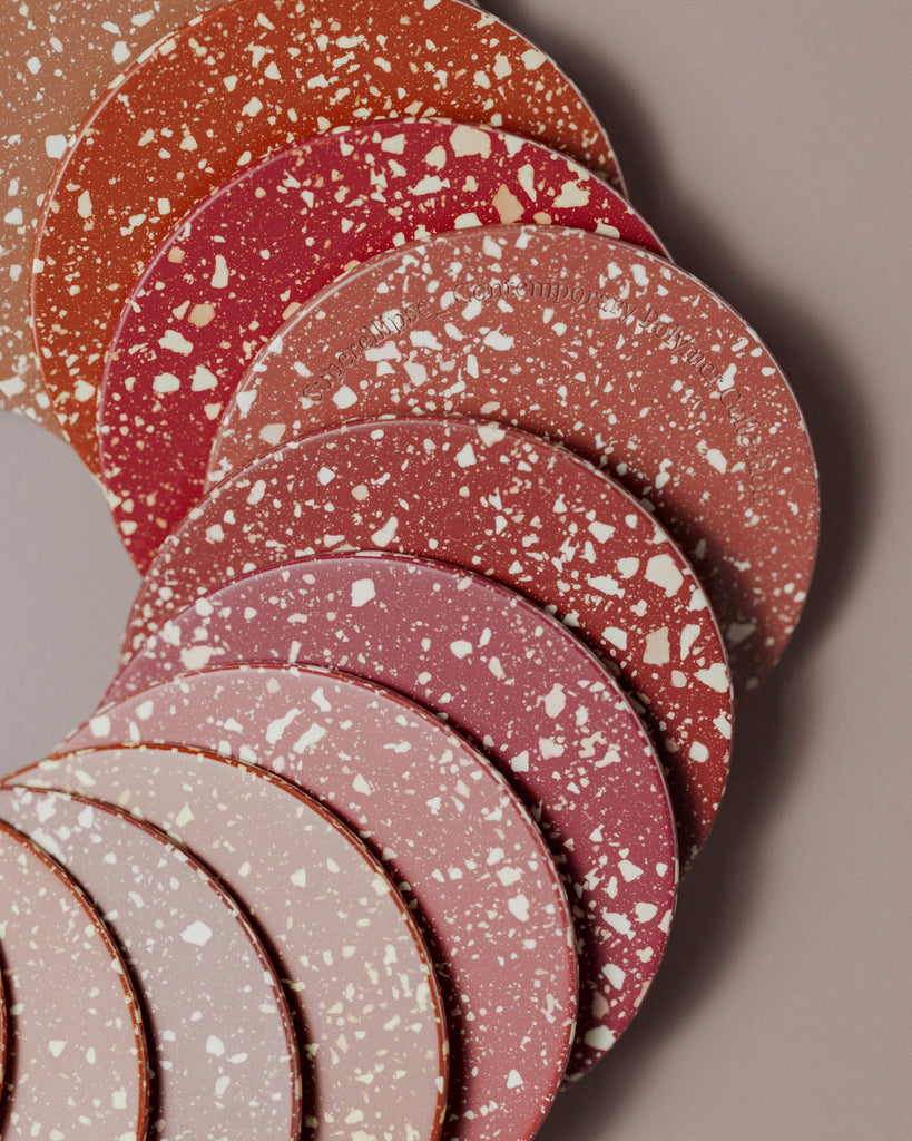 Rich Red Terrazzo Plastic PBR Texture - Example Scene Visualization | Superellipse