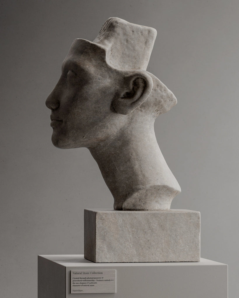 Light Grey French Limestone Slab PBR Texture - Example Scene Visualization | Superellipse