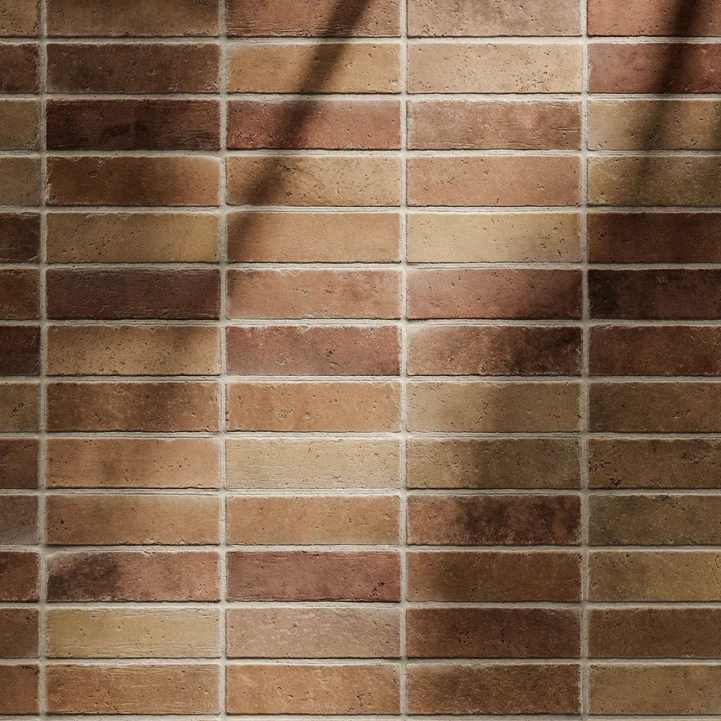 Terracotta Mixed Fired Brick Tiles PBR Texture - Example Scene Visualization | Superellipse