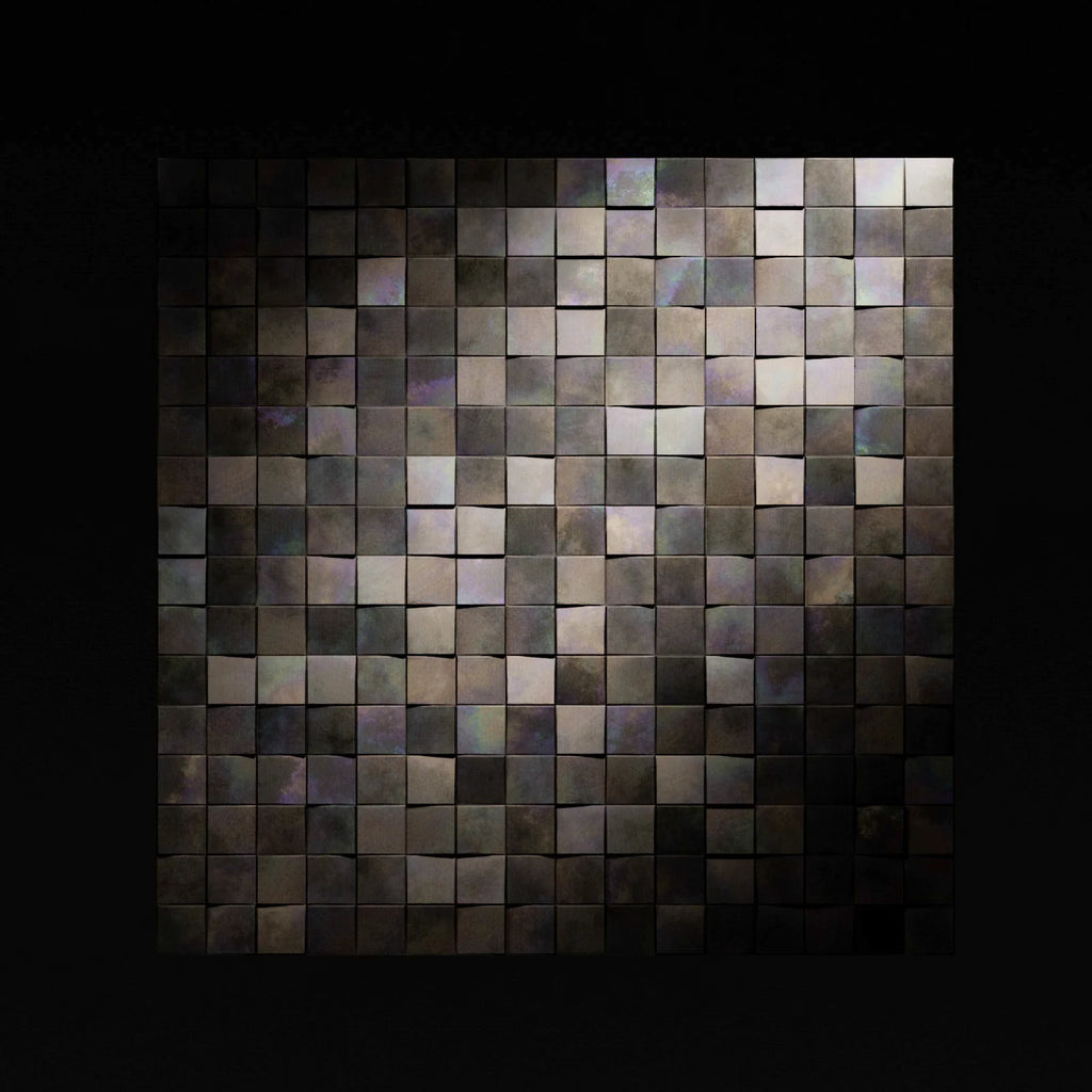 Oxidised Stainless Steel Square 3D Metal Panel PBR Texture - Example Scene Visualization | Superellipse