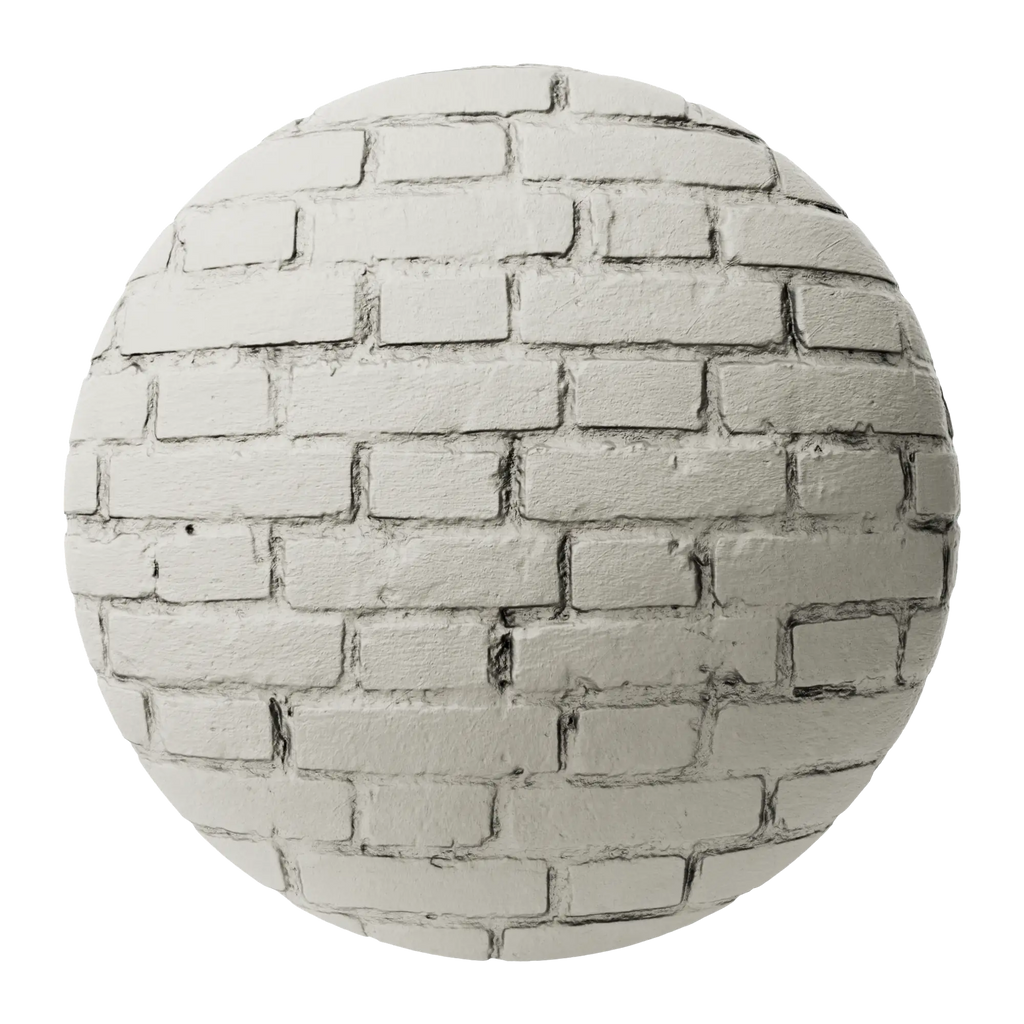 Rustic Painted Brick Elephant Grey PBR Texture - Sphere Swatch Preview | Superellipse