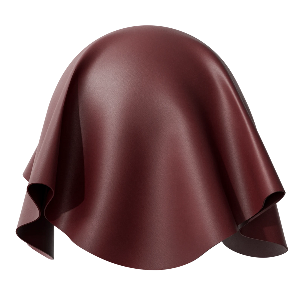 Aniline Top Grain Savannah Merlot Red PBR Texture - Sphere Swatch Preview | Superellipse