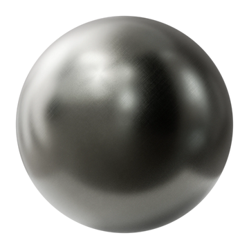 Fine Crosshatch Brushed Tungsten Metal PBR Texture - Sphere Swatch Preview | Superellipse