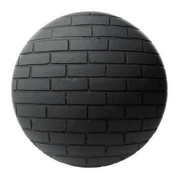Contemporary Painted Brick Off Black PBR Texture - Sphere Swatch Preview | Superellipse