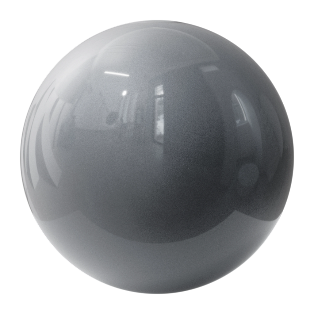 Hallmark Grey Metallic Gloss Paint PBR Texture - Sphere Swatch Preview | Superellipse