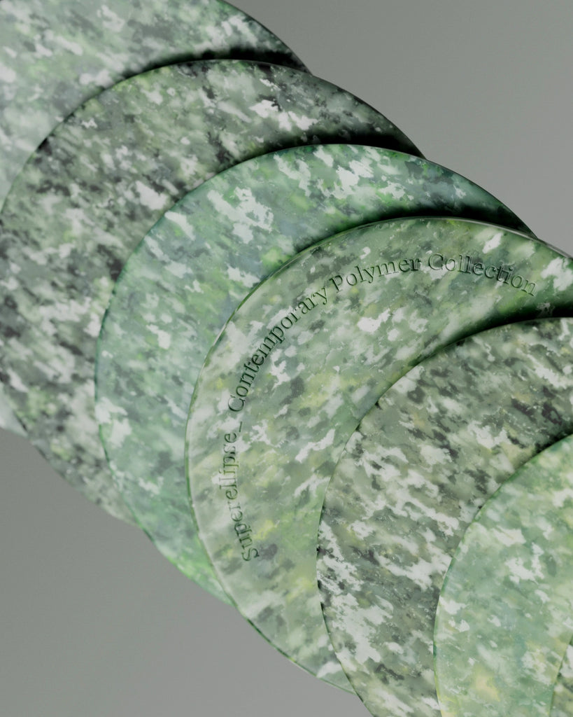 Designer Recycled LDPE Plastic Green PBR Texture - Example Scene Visualization | Superellipse