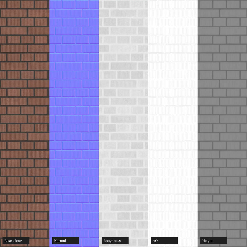 Old Mill Red Grooved Brick English Bond PBR Texture - Example Scene Visualization | Superellipse